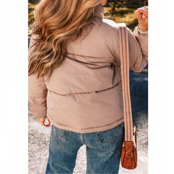 Pink Full Zipper Quilted Puffer Jacket - Picture 3 of 13